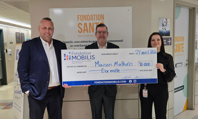 La Fondation Mobilis remet 10 000 $ à la Maison Mathéo