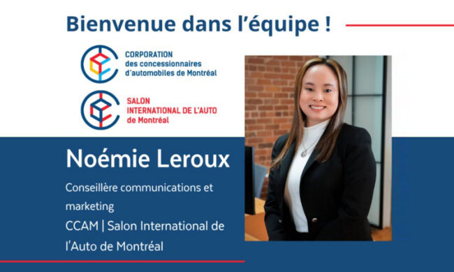 La CCAM et le Salon de l’Auto de Montréal accueillent Noémie Leroux